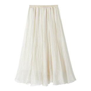【野百合】白色半身裙设计感小众显瘦纱裙秋冬仙女裙子