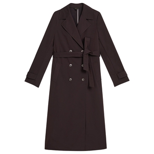 【醋酸系列】YINER音儿2025春季新款复古双排扣中长款风衣外套