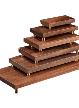 实木底座黑胡桃木新中式