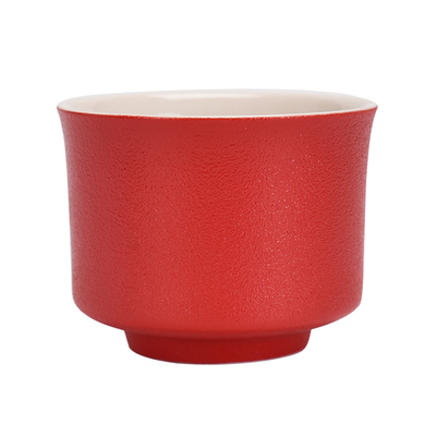 日式风主人轻奢陶瓷红色功夫茶杯