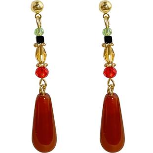 中式古风耳夹无耳洞女新款中国风马面裙耳饰红色新娘结婚气质耳坠