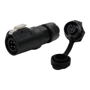 凌科LP12防水连接器航空插头2345678芯全塑胶LED显示屏单孔圆座