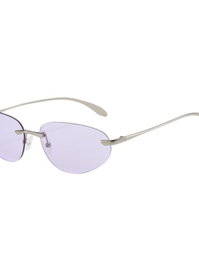 千禧辣妹紫色金属猫眼防晒墨镜