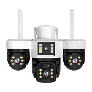 摄像头360度无死角家用手机远程室外高清4G无线监控器三画面摄影