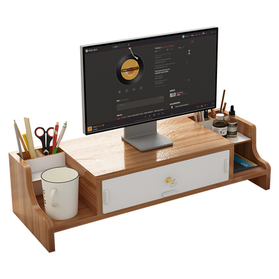 台式电脑增高架双层抽屉式