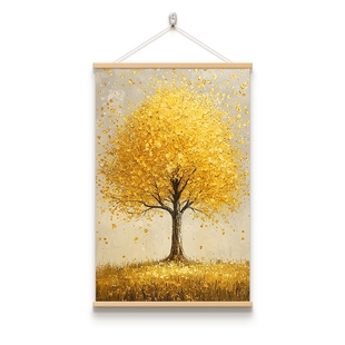 2026年新款高端发财树装饰画客厅入户正对门玄关画黄金摇钱树挂画