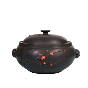 云南建水紫陶汽锅滇匠传统手工蒸汽锅汽锅鸡专用气锅砂锅黑陶煲汤