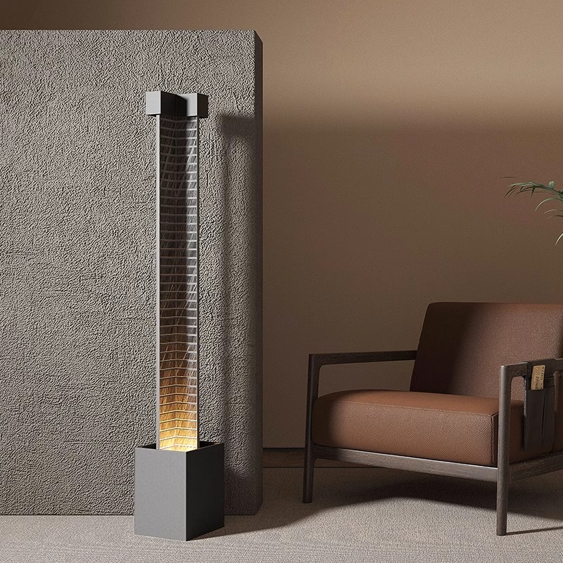 EIYANME现代轻奢流水摆件客厅招财循环水景装饰办公室落地水幕墙