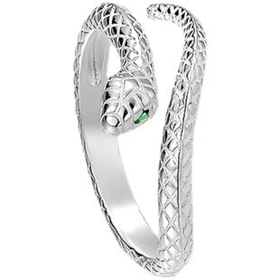 足银戒指 S999纯银时尚银蛇指环食指生肖蛇潮人开口戒男女款戒指