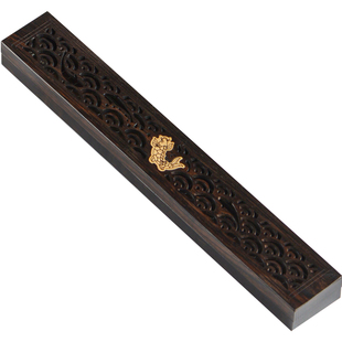 黑檀木卧香盒香炉家用室内香薰木质檀香插沉香线香香盒焚香盒套装