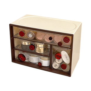 桌面收纳盒多层抽屉式学生透明ins多功能宿舍化妆品九宫格储物盒