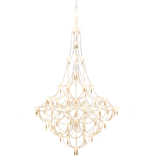 别墅复式楼大吊灯水晶吊灯楼梯长吊灯现代萤火虫满天星不锈钢灯体