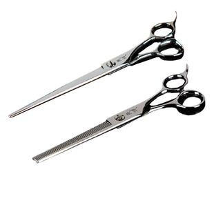 桥岑宠物剪刀天域自然剪泰迪比熊专用直剪弯牙剪鱼骨高端剪毛工具