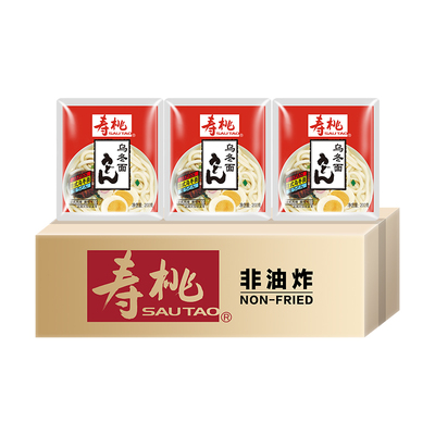 寿桃牌日式乌冬面整箱非油炸面条