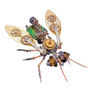 机械昆虫蒸汽朋克机械蜜蜂高难度3d立体diy金属拼装创意模型玩具