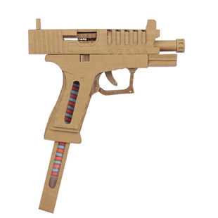 折叠式Glock19格洛克瓦楞纸板枪图纸成品拼装枪模型教程手工玩具