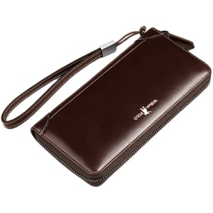 保罗真皮钱包男长款2025新款拉链皮夹高档男士卡包青年多功能手包