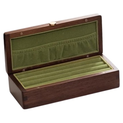 高级精致戒指盒，黑胡桃实木打造