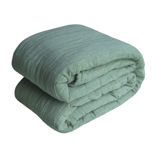 日式纯棉纱布盖毯外贸全棉加厚毛巾被单双人绿色卧室纱布空调毯子