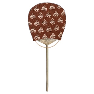 慢蓝 | 传统中国风复古团扇棉麻印花竹骨布艺手工制作汉服扇子女