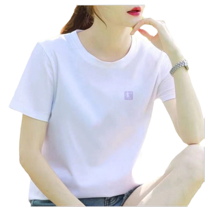 乔丹短袖t恤女士宽松显瘦棉质白色上衣2026夏季新款简约休闲半袖