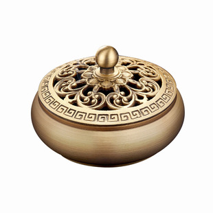 铜香炉家用室内铜檀香沉香香薰炉焚香艾柱艾草熏香盘香纯艾草蚊香