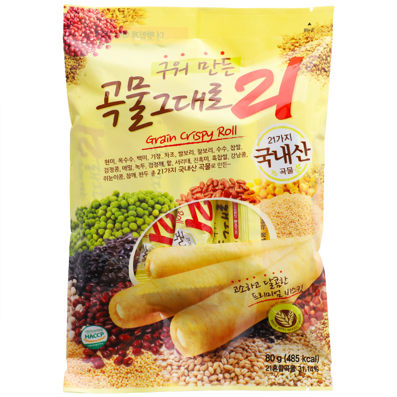 韩国进口爱宝乐园夹心谷物棒80g180克袋装 早餐代餐饱腹分享零食