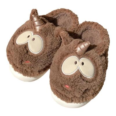 细细条呆萌可爱独角兽居家棉拖鞋