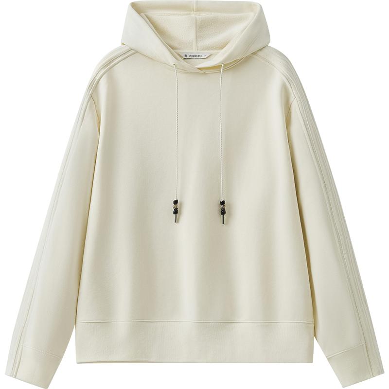 播秋冬纯色连帽卫衣休闲运动时髦宽松套头上衣BDR4VD3980