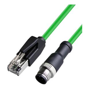M12转rj45网线ADX型编码连接器4针8芯高柔工业相机双屏蔽以太网线