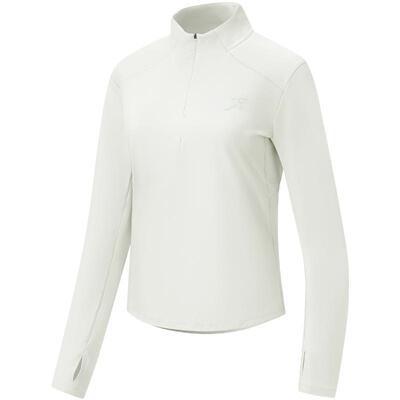 特步半拉链修身运动卫衣女款2025秋季休闲长袖针织衫975328030410