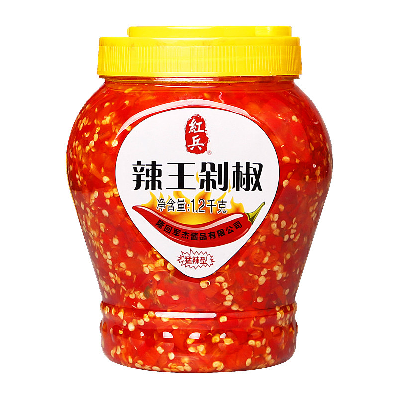 0脂剁椒酱湖南特产农家自制超辣特辣朝天椒小米辣椒剁辣椒酱1200g