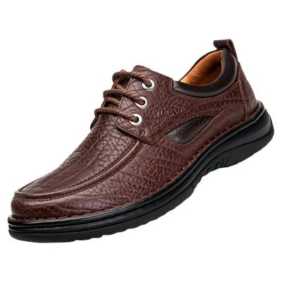 木林森手工缝线头层牛皮休闲皮鞋