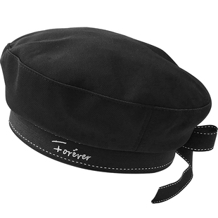 日本校供感贝雷帽女JK软妹帽子女画家帽刺绣学院风平顶水手帽百搭