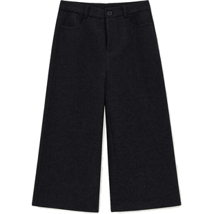 DM100大码百分百女装微胖mm冬季百搭舒适仿羊绒宽松阔腿休闲裤