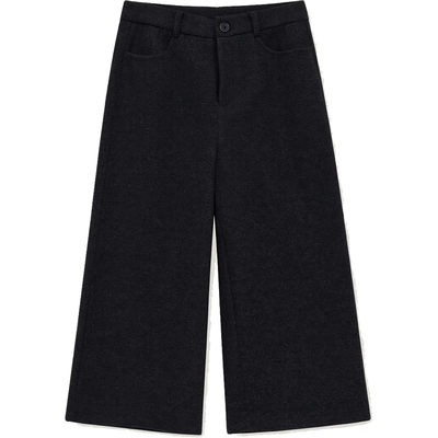 DM100大码百分百女装微胖mm冬季百搭舒适仿羊绒宽松阔腿休闲裤