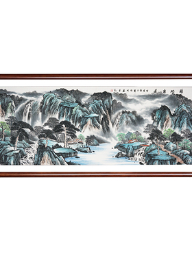 福地安居山水画手绘真迹客厅背景墙挂画装饰画源远流长办公室书房