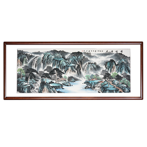 福地安居山水画手绘真迹客厅背景墙挂画装饰画源远流长办公室书房
