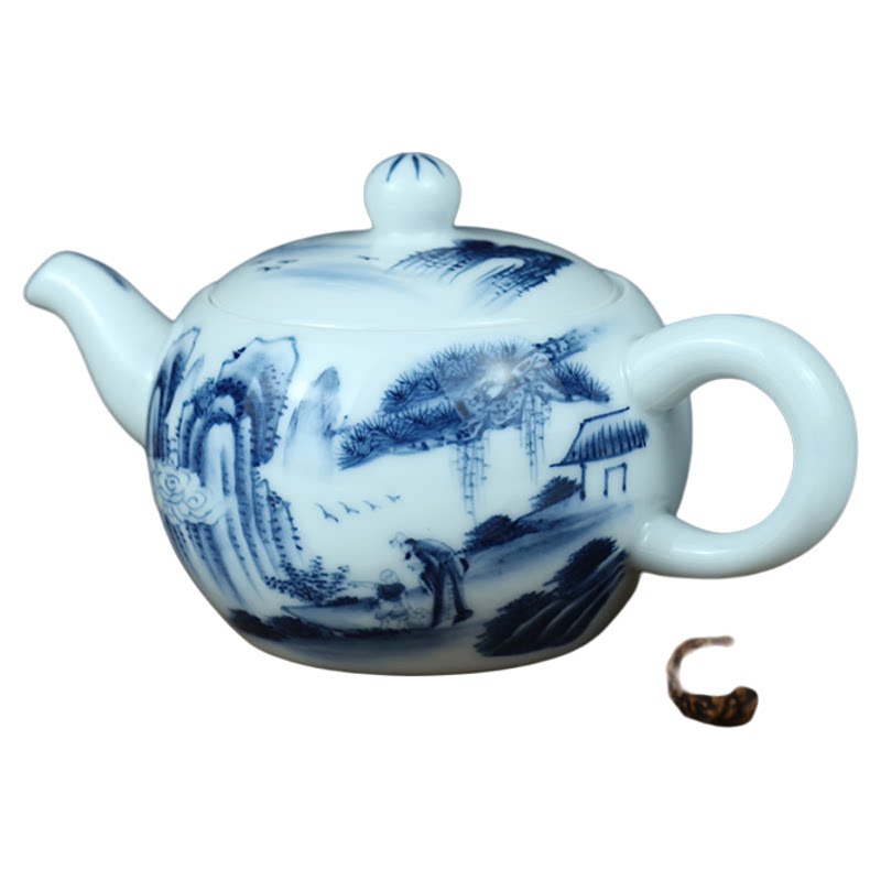手绘青花整套茶杯礼盒贵和祥茶杯