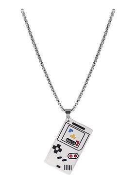 whyblue潮牌游戏机项链男钛钢