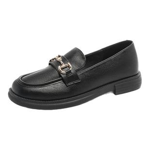 大东厚底乐福鞋女2026新款春季黑色单鞋jk鞋通勤女鞋英伦风小皮鞋