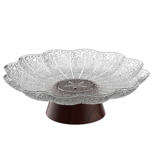 ins水果盘摆件防滑厚重高脚稳定浅口盘 客厅餐厅轻奢水果盘碗