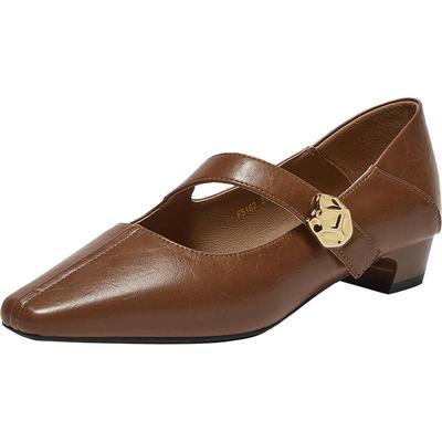 百思图2025秋季商场新款法式玛丽珍鞋方头粗跟女浅口单鞋F5162CQ5