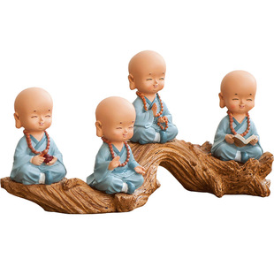 装饰桌面摆件公仔家居礼品禅趣少林功夫呆萌小和尚存钱罐储蓄罐