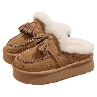 Snowelf厚底毛毛雪地靴女2025新款冬季巨好看增高棉鞋加绒保暖鞋