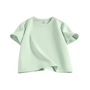 班尼路纯棉短袖t恤女2026新款春夏宽松内搭休闲圆领半袖绿色上衣M