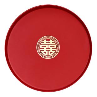 果盘结婚专用喜糖盘婚礼用的红色喜盘子备婚敬茶托盘婚庆用品大全