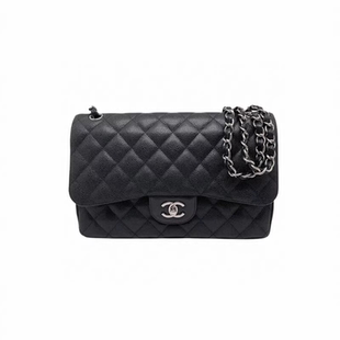 全新/9.9新Chanel/香奈儿CF小号黑银荔枝纹牛皮女款单肩斜挎包