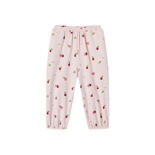 Milkbarn2026春夏新品儿童华夫格长袖开衫长裤宝宝简约纯棉套装