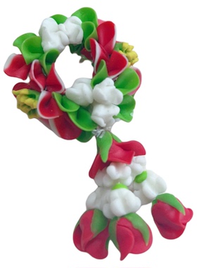 泰国手工串制佛牌泰剧labubu娃衣花环车载挂饰茉莉鸡蛋花环摆设